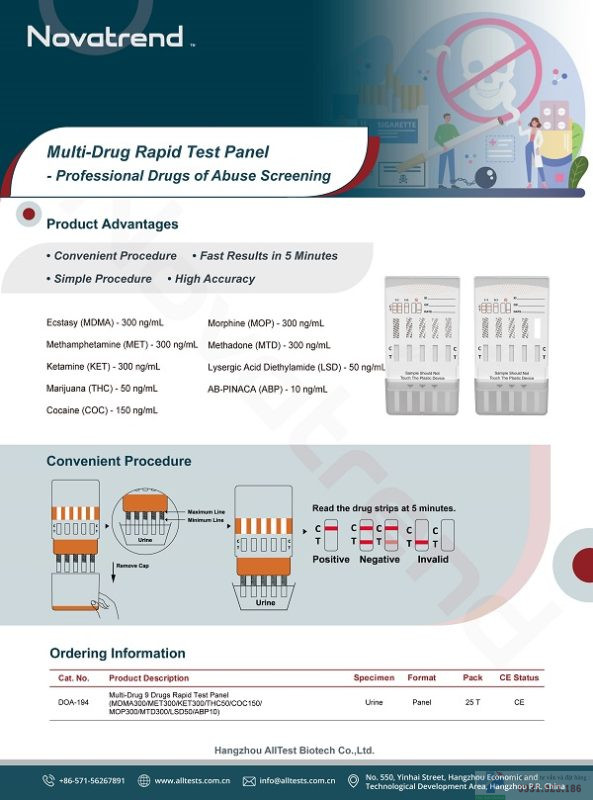 Khay thử xét nghiệm định tính 9 chất gây nghiện