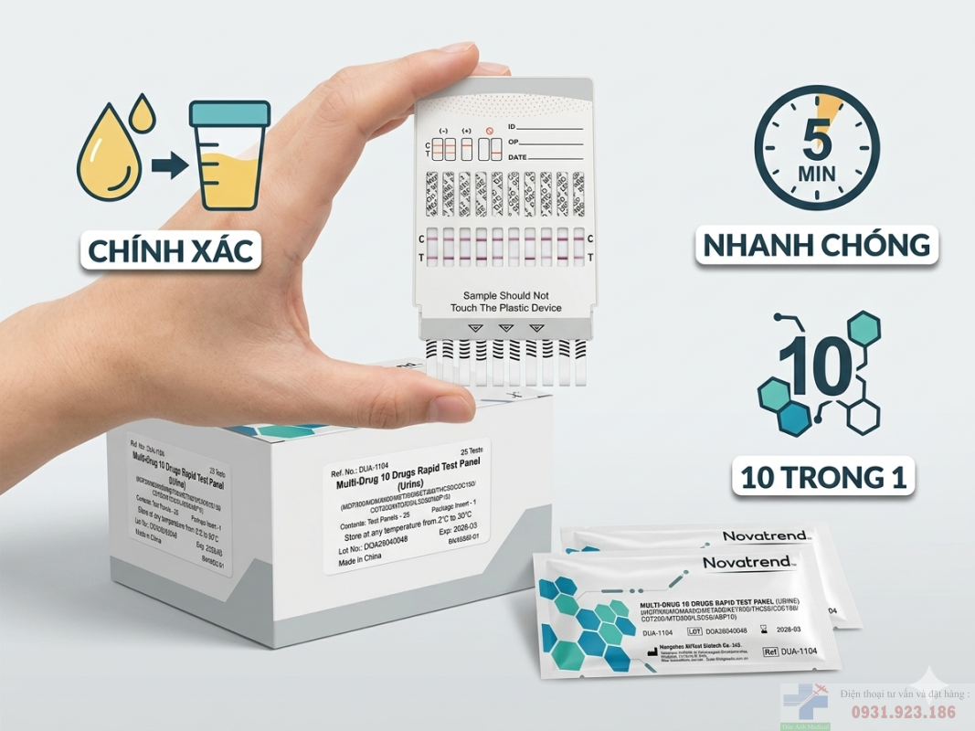Khay thử xét nghiệm định tính 10 chất gây nghiện