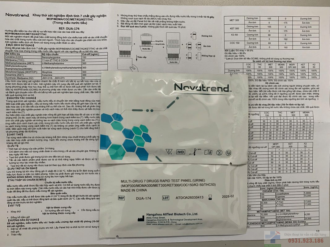 Que thử xét nghiệm 7 chất gây nghiện ABP /THC /ETO /MDMA /MOP/KET/MET trong mẫu nước tiểu 3 Que thử xét nghiệm 7 chất gây nghiện